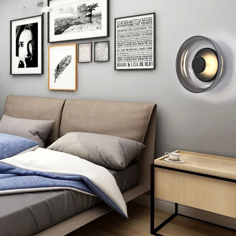 Luvano LED Wandleuchte Glas rund Nordic Deko