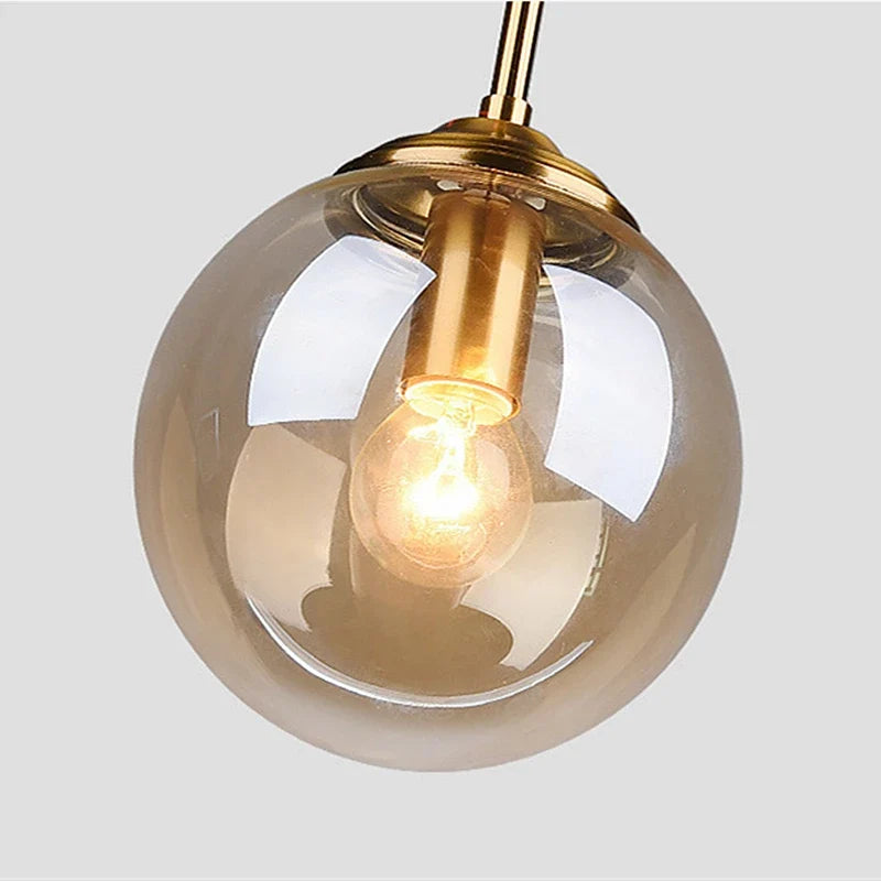 Luvano Pendelleuchte Glaskugel Bernstein Rauchglas