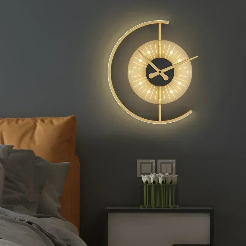 Luvano Lunaris LED Wandleuchte mit Uhr
