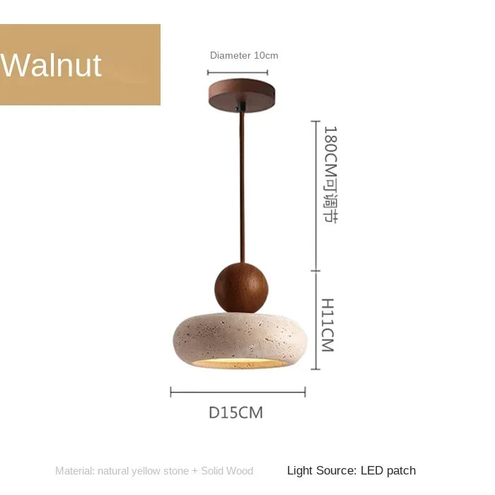 Luvano Pendelleuchte Naturstein Holz minimal