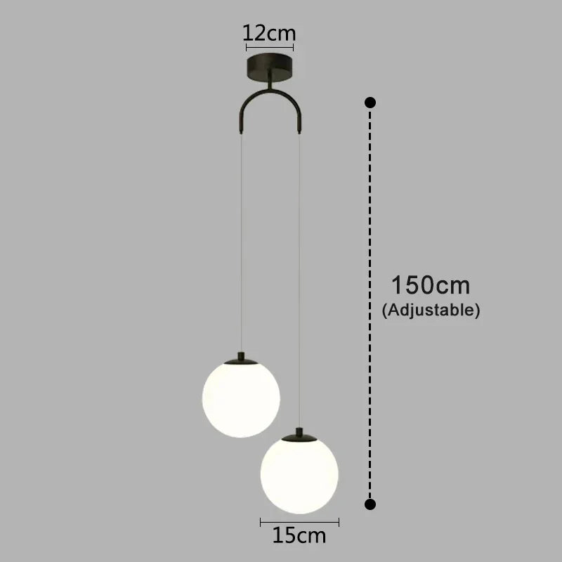 Luvano Luna Pendelleuchte Glaskugel Nordic