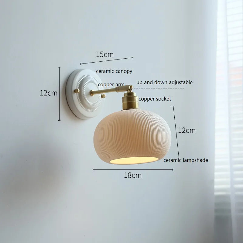 Luvano Wandleuchte Keramik creme Vintage