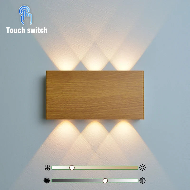 Luvano LumiBlock Wandleuchte Akku Holzoptik