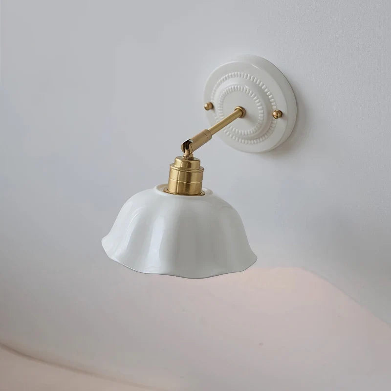 Luvano Wandleuchte Keramik creme Vintage