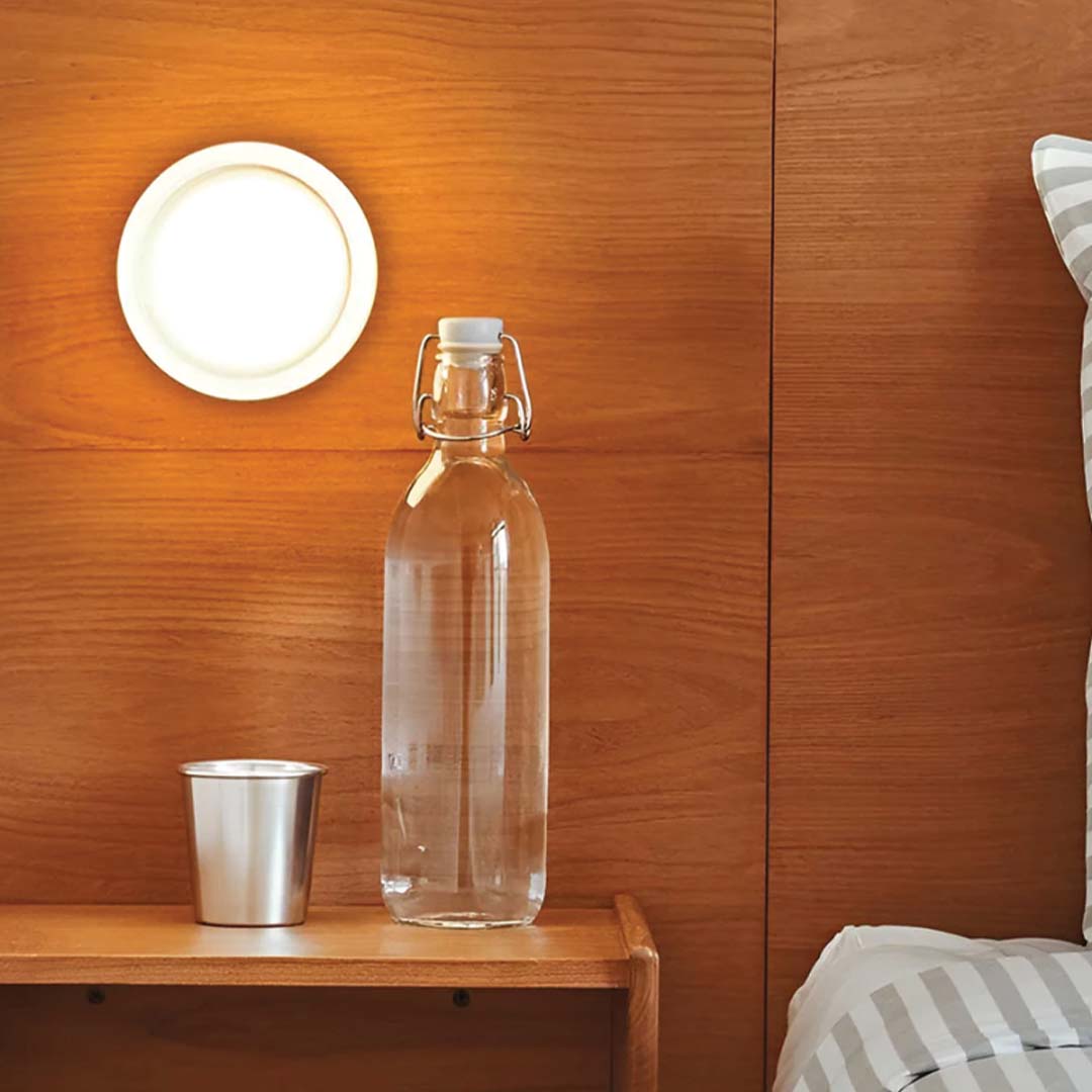 Luvano Wandleuchte LED Strukturglas rund