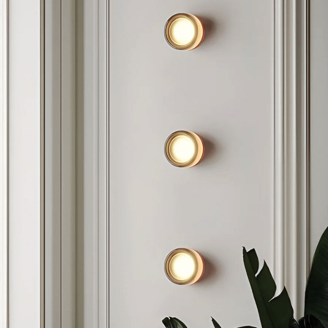 Luvano Wandleuchte LED Strukturglas rund