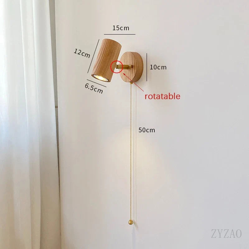 Luvano Arlo Wandleuchte LED Spot Nussbaum Retro