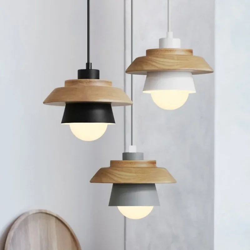 Luvano Pendelleuchte Holz Macaron bunt Nordic