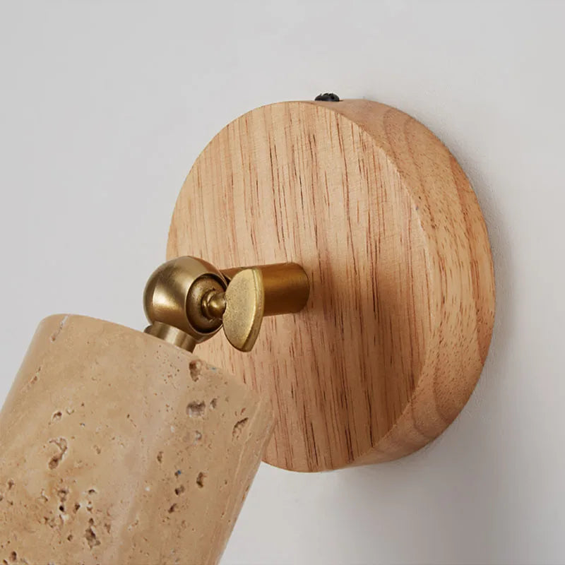 Luvano Huangdong Wandleuchte Travertin Holz