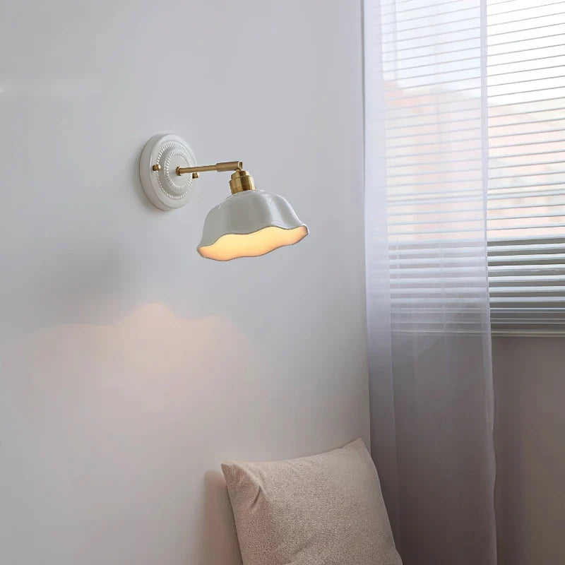 Luvano Wandleuchte Keramik creme Vintage