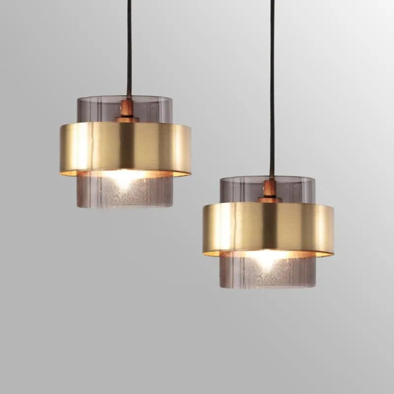 Luvano Pendelleuchte Glas Messing Zylinder Nordic