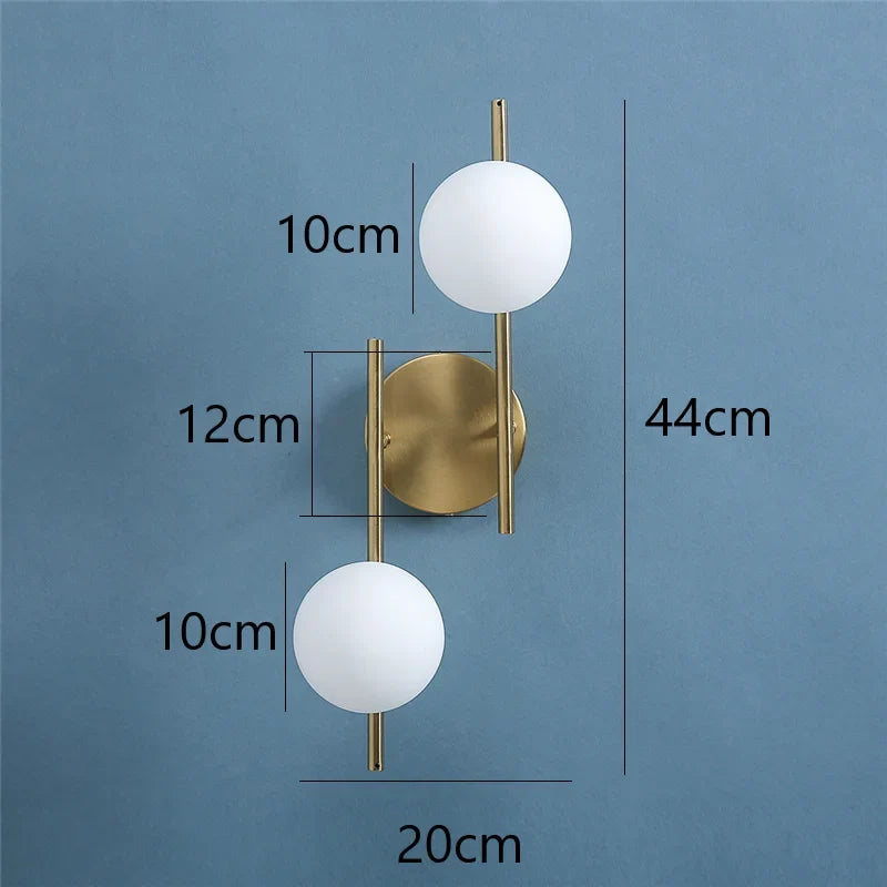 Luvano Astra Wandleuchte 2 Kugeln gold modern