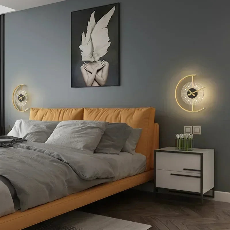 Luvano Lunaris LED Wandleuchte mit Uhr