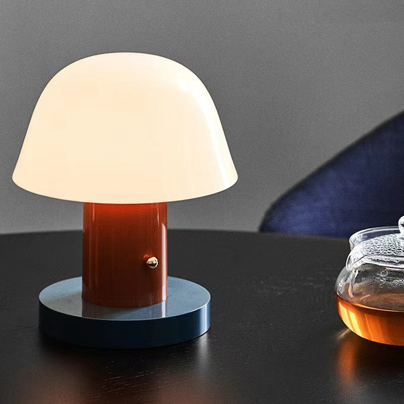 Luvano Tischleuchte Pilz Akku LED modern