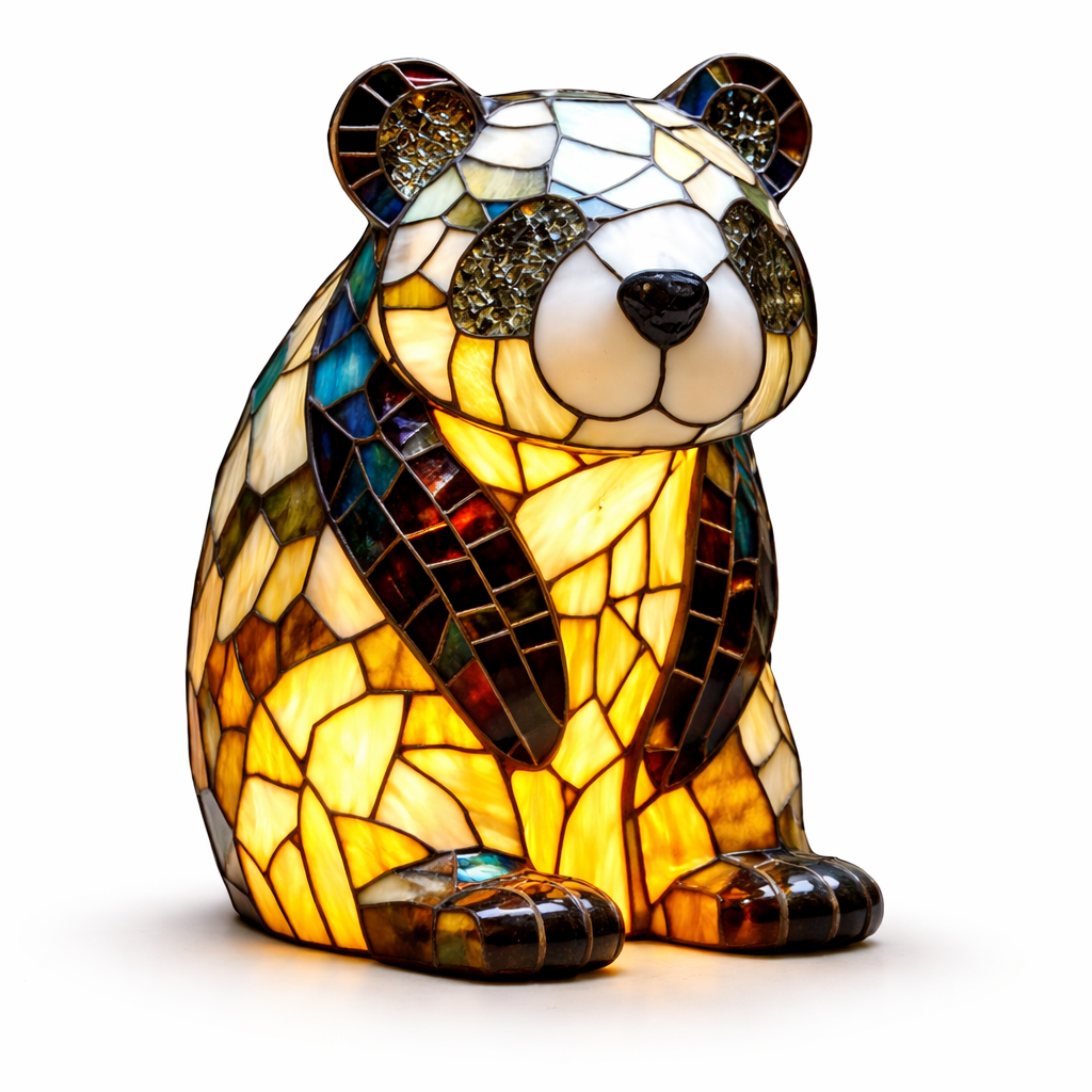 Luvano Tischleuchte Tier Buntglas LED Deko