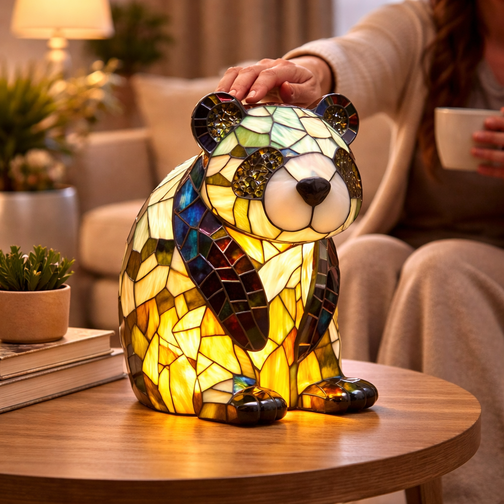 Luvano Tischleuchte Tier Buntglas LED Deko