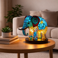 Luvano Tischleuchte Tier Buntglas LED Deko