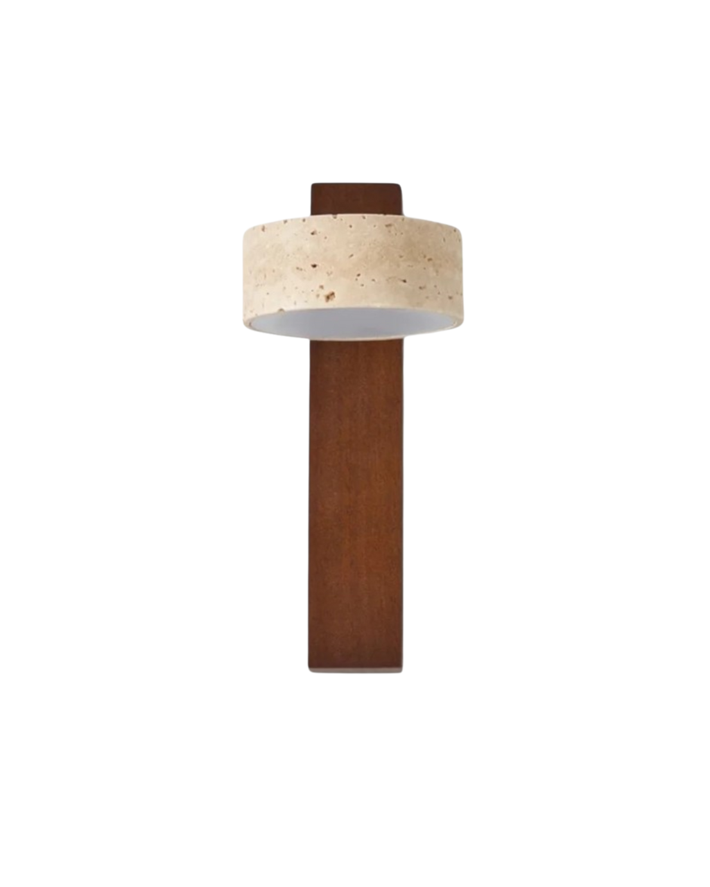 Luvano Wandleuchte Travertin Holz Naturstein