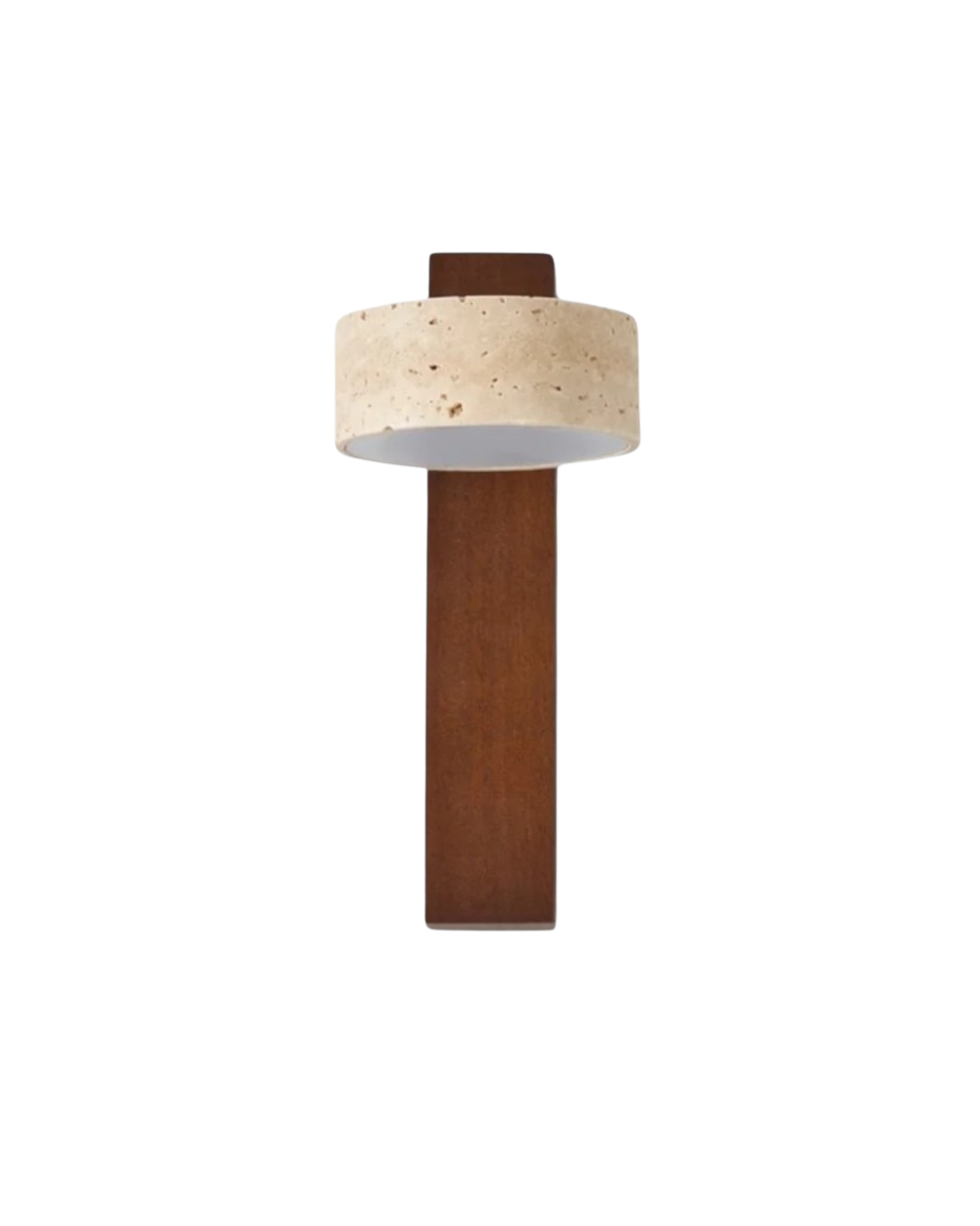 Luvano Wandleuchte Travertin Holz Naturstein
