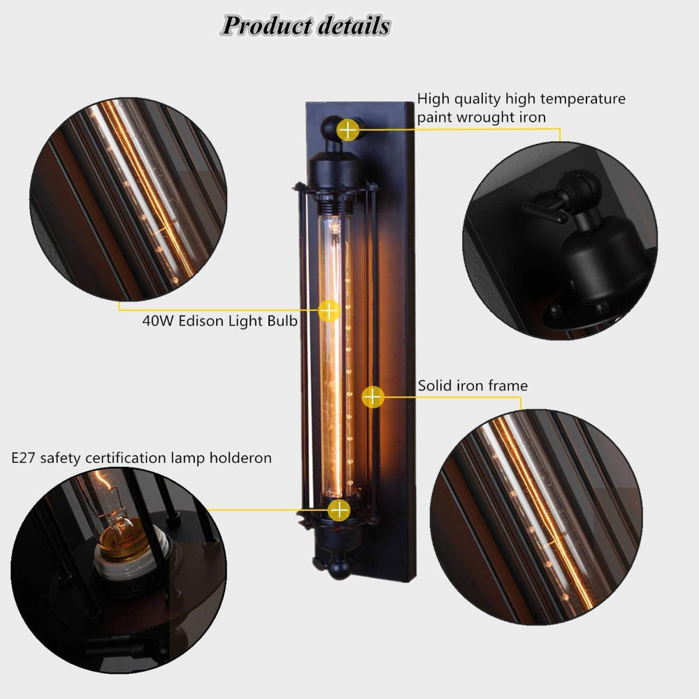 Luvano Wandleuchte Vintage Metall LED