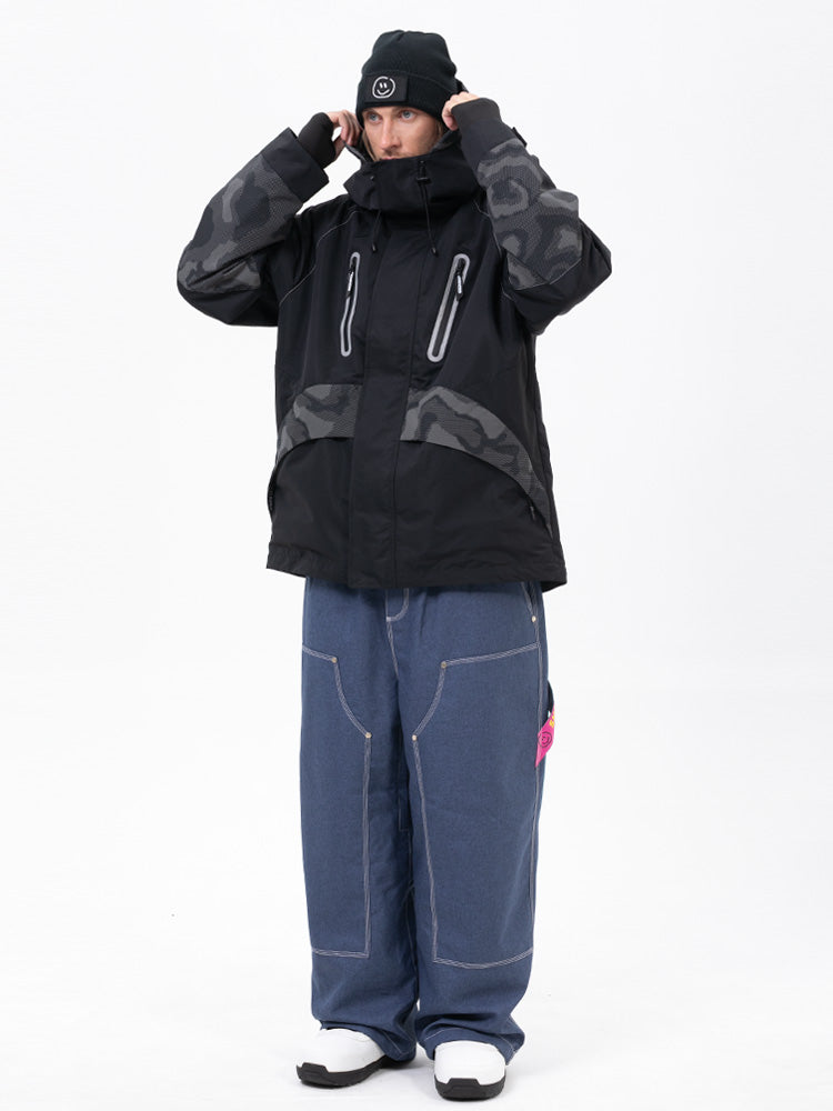Chillform Herren-Schneeanzug mit reflektierendem Tarnmuster – Glow Trail Jacke mit Freerider Baggy Schneehose