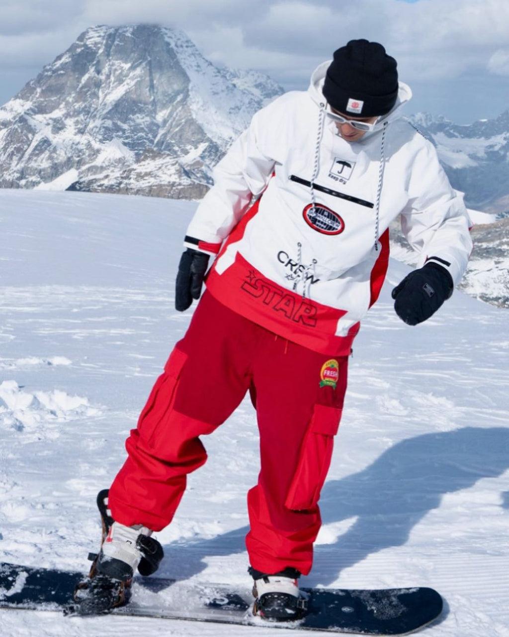 Snowall Unisex Mountain Star wasserdichte Anorak-Snowboardjacke für Herren