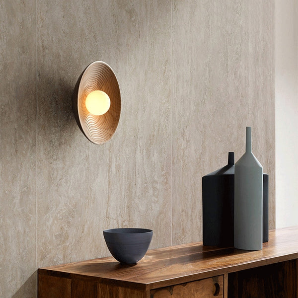 Luvano Wandleuchte Holz rustikal LED handgemacht