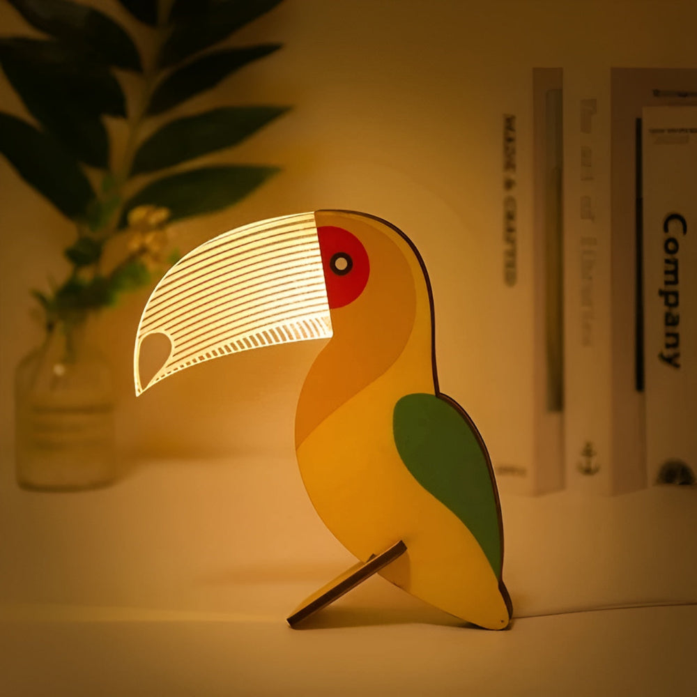 Luvano Tischleuchte Tier Holz LED Kinderzimmer