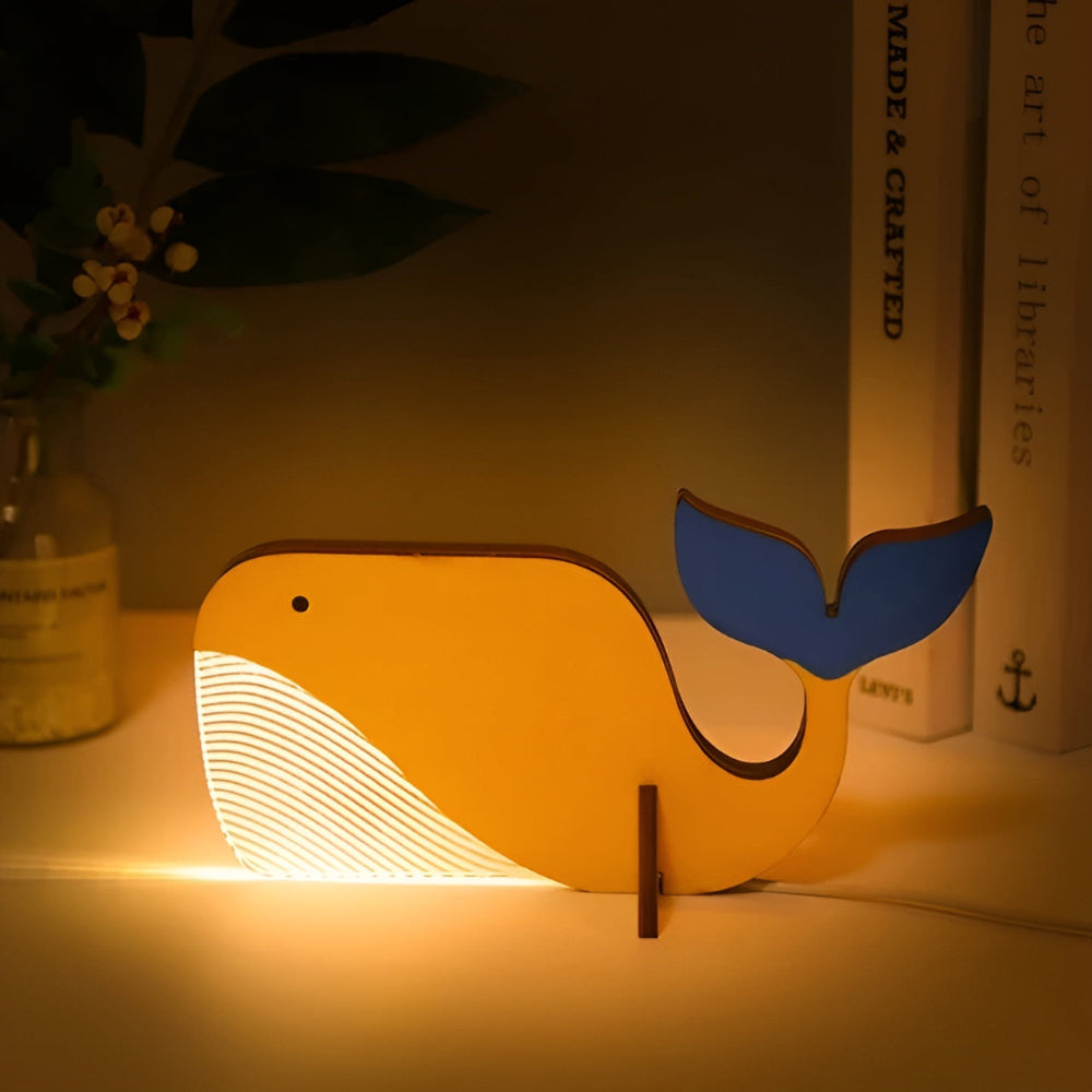 Luvano Tischleuchte Tier Holz LED Kinderzimmer
