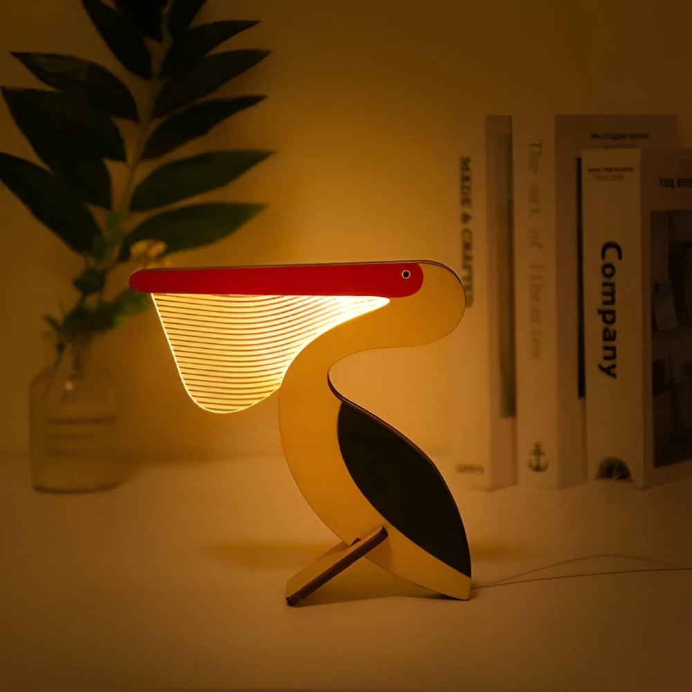 Luvano Tischleuchte Tier Holz LED Kinderzimmer