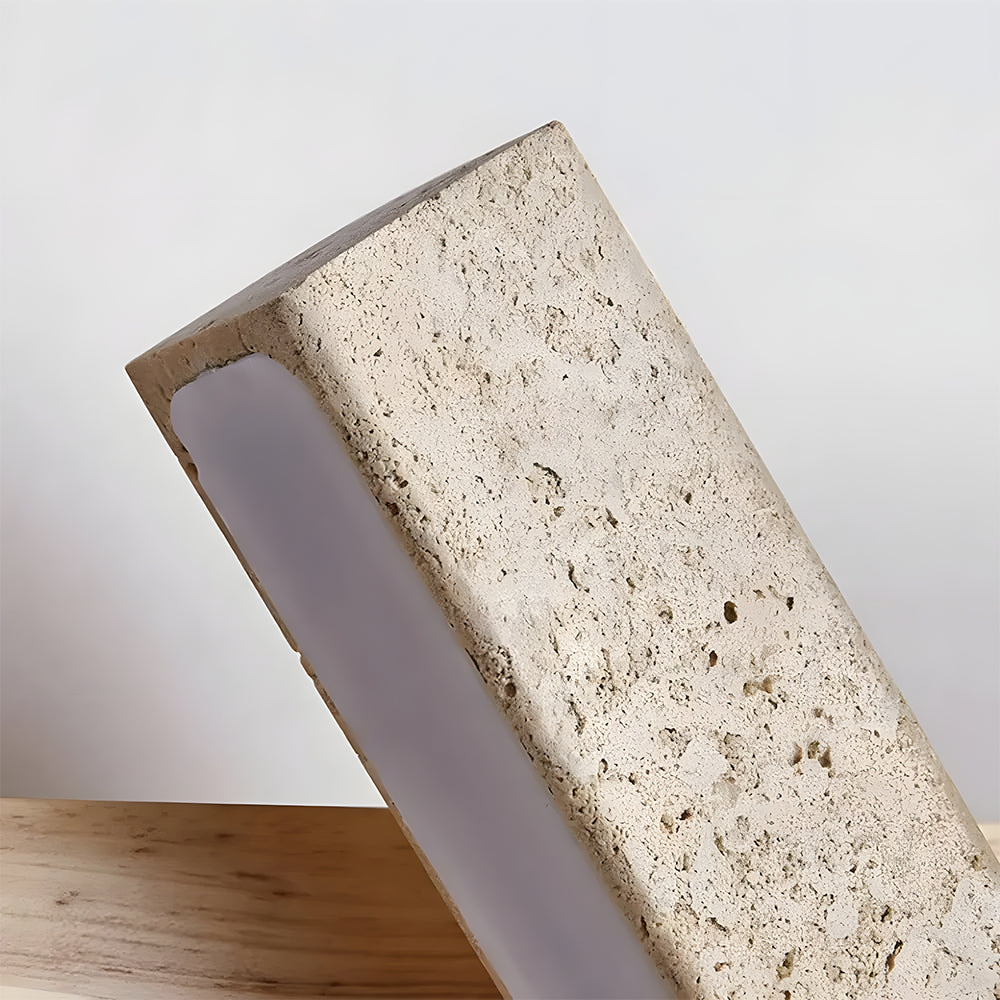 Luvano Wandleuchte Travertin Naturstein minimal