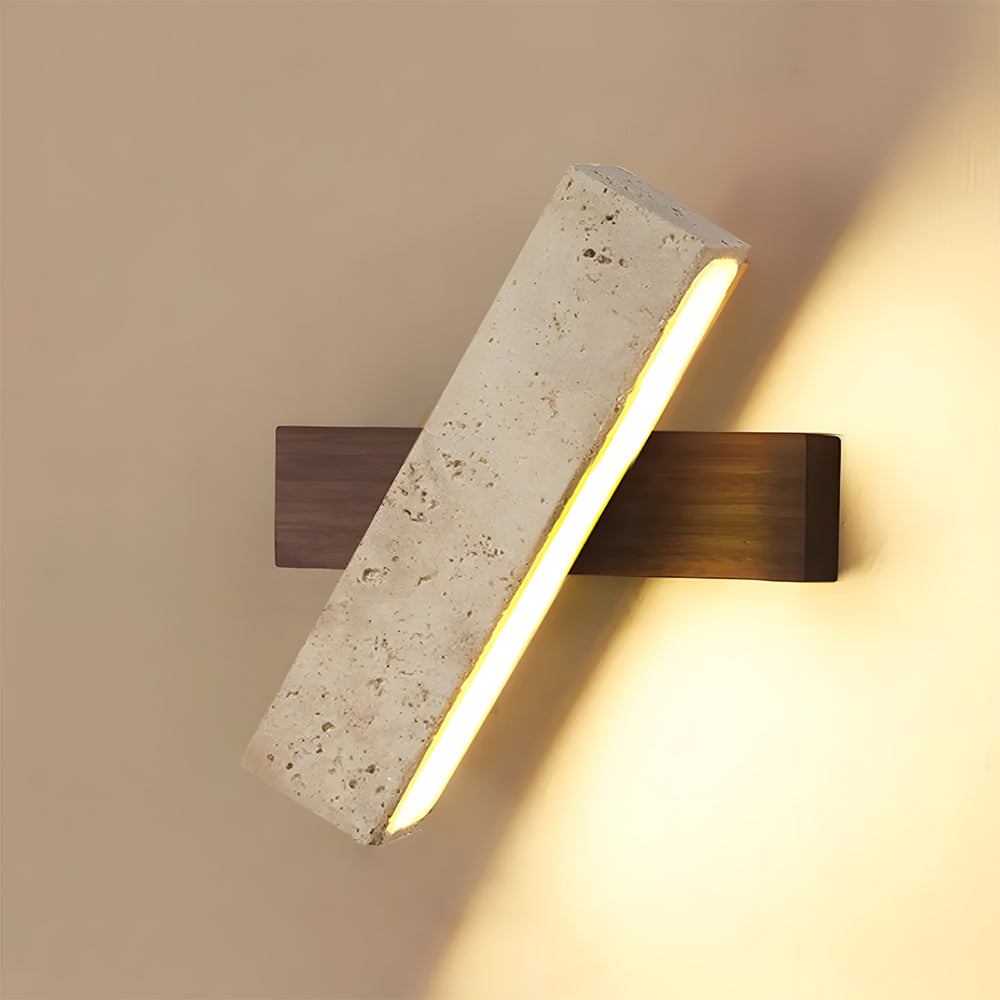 Luvano Wandleuchte Travertin Naturstein minimal