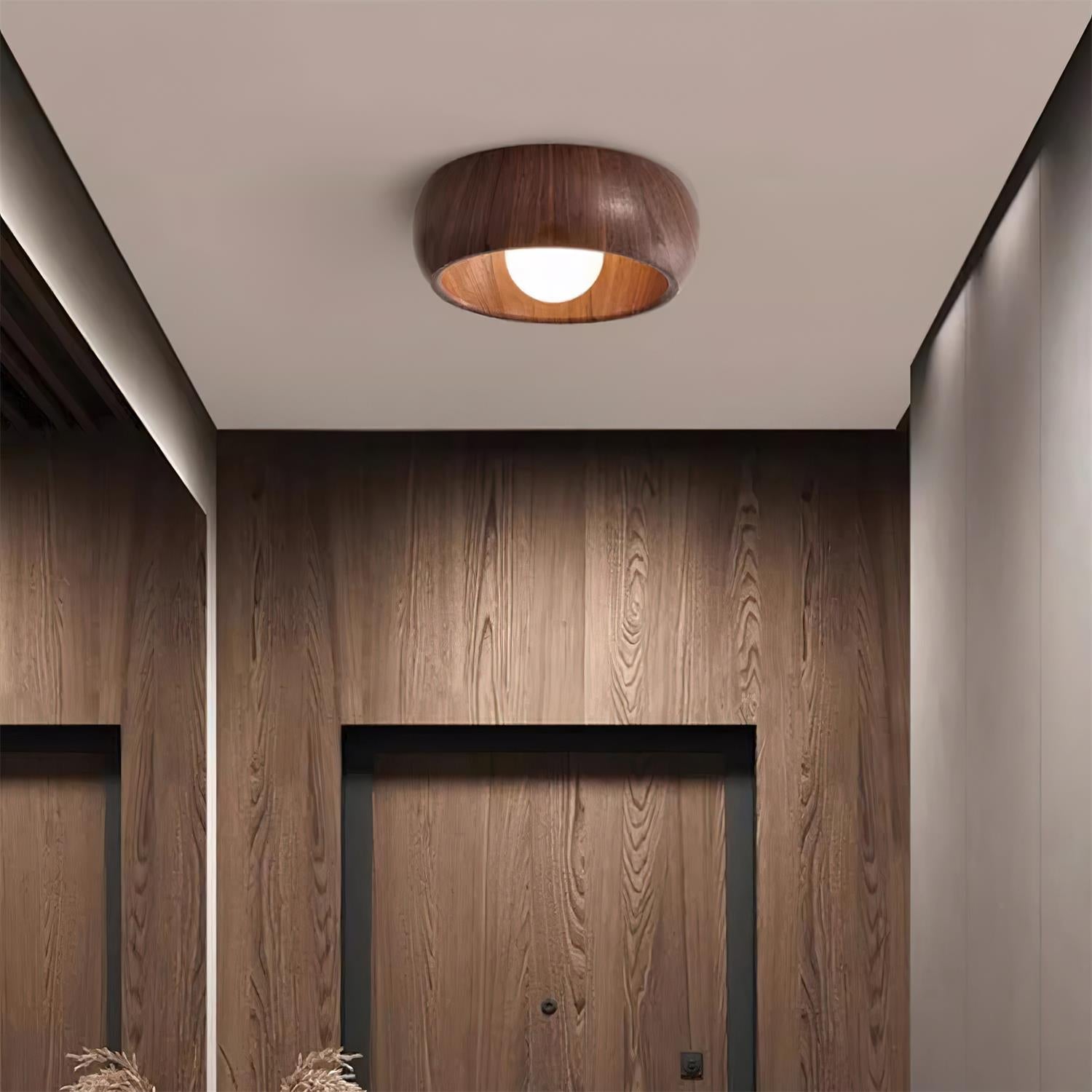 Luvano Albanora Deckenleuchte Holz LED minimal