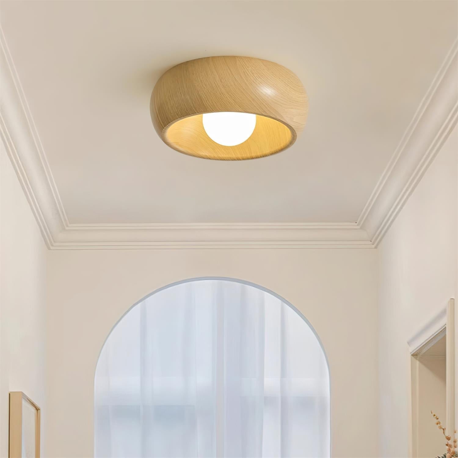 Luvano Albanora Deckenleuchte Holz LED minimal