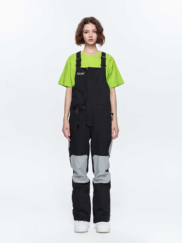 Damen High Experience Color Block Taillengürtel Snowboardhose Ski Latzhose