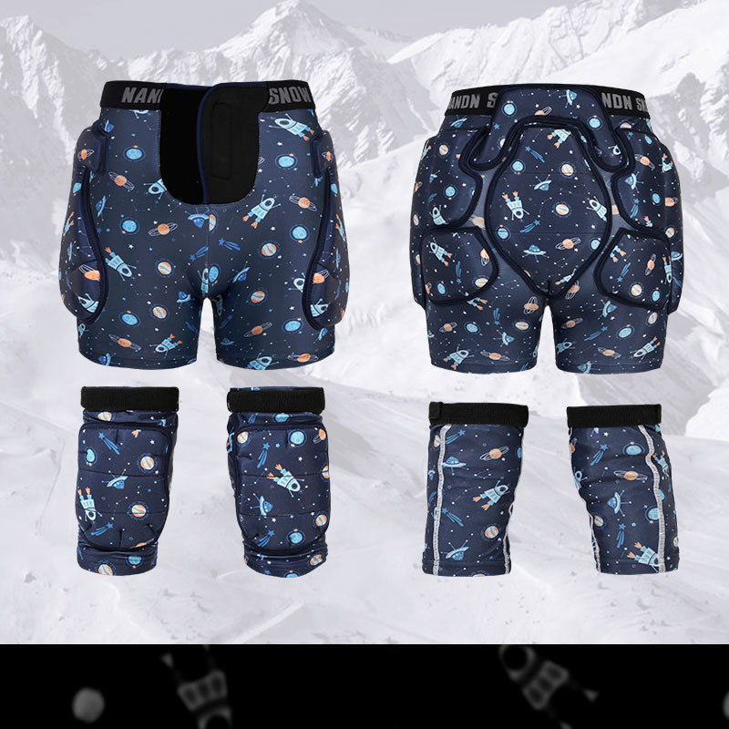 Nandn Little Explorer Professionelles Schnee-Hüft- und Knieschoner-Set für Kinder