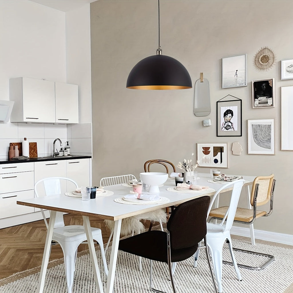 Luvano Pendelleuchte Dome Industrial schwarz gold