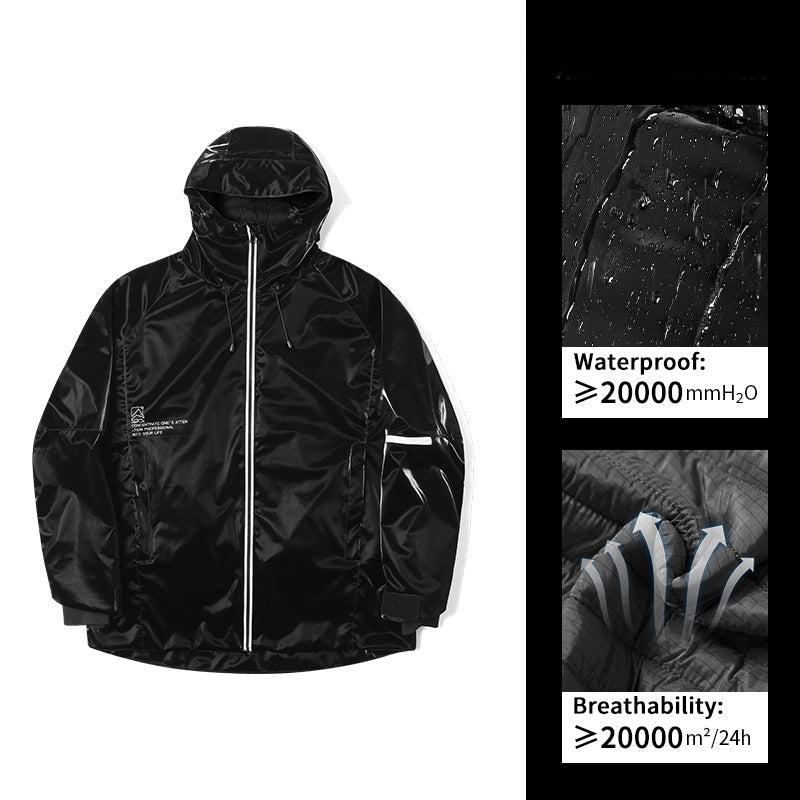 Mountain Beast Damen-Skijacken aus schwarzem, 3-lagigem Graphen-Material