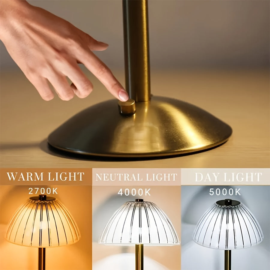 Luvano Tischleuchte gold Touch Akku USB