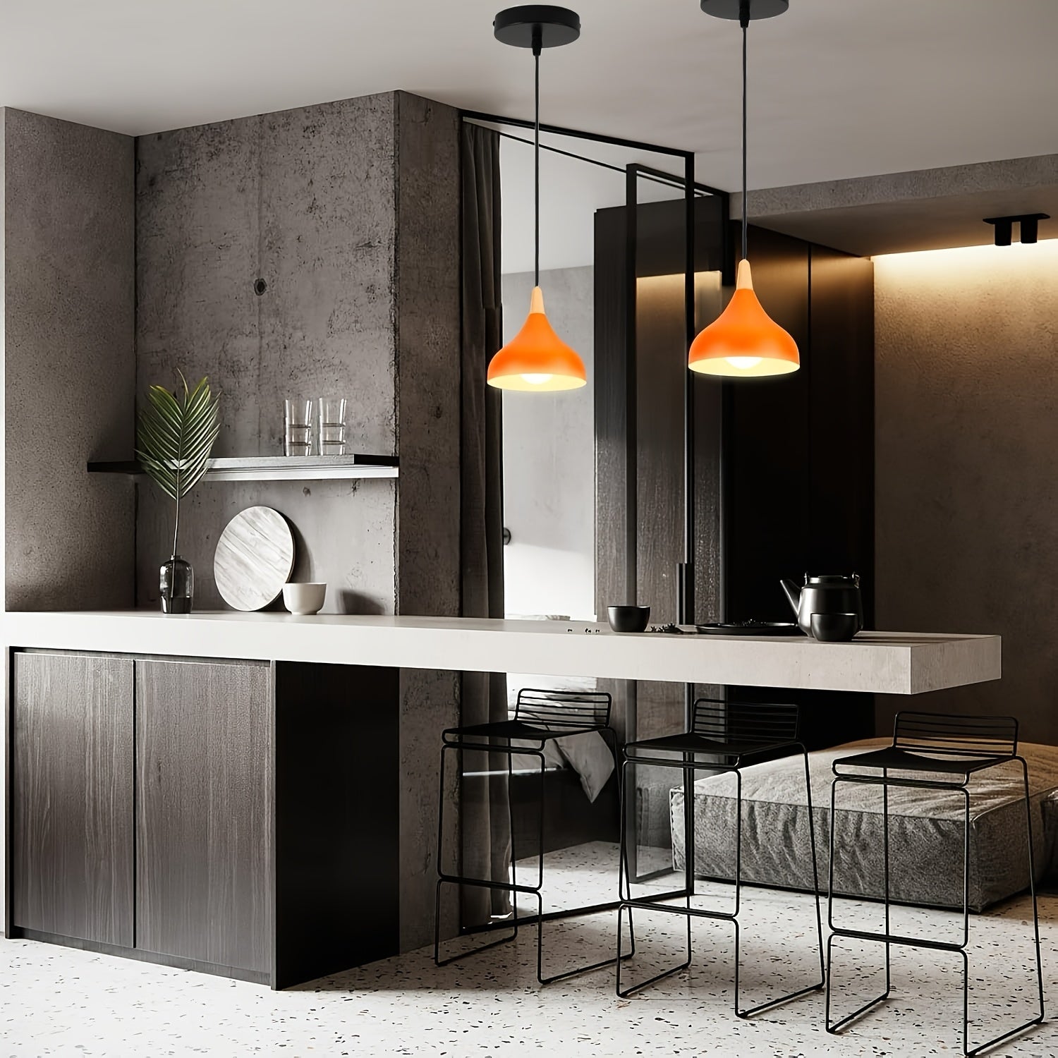 Luvano Pendelleuchte Tropfen Metall Holz modern