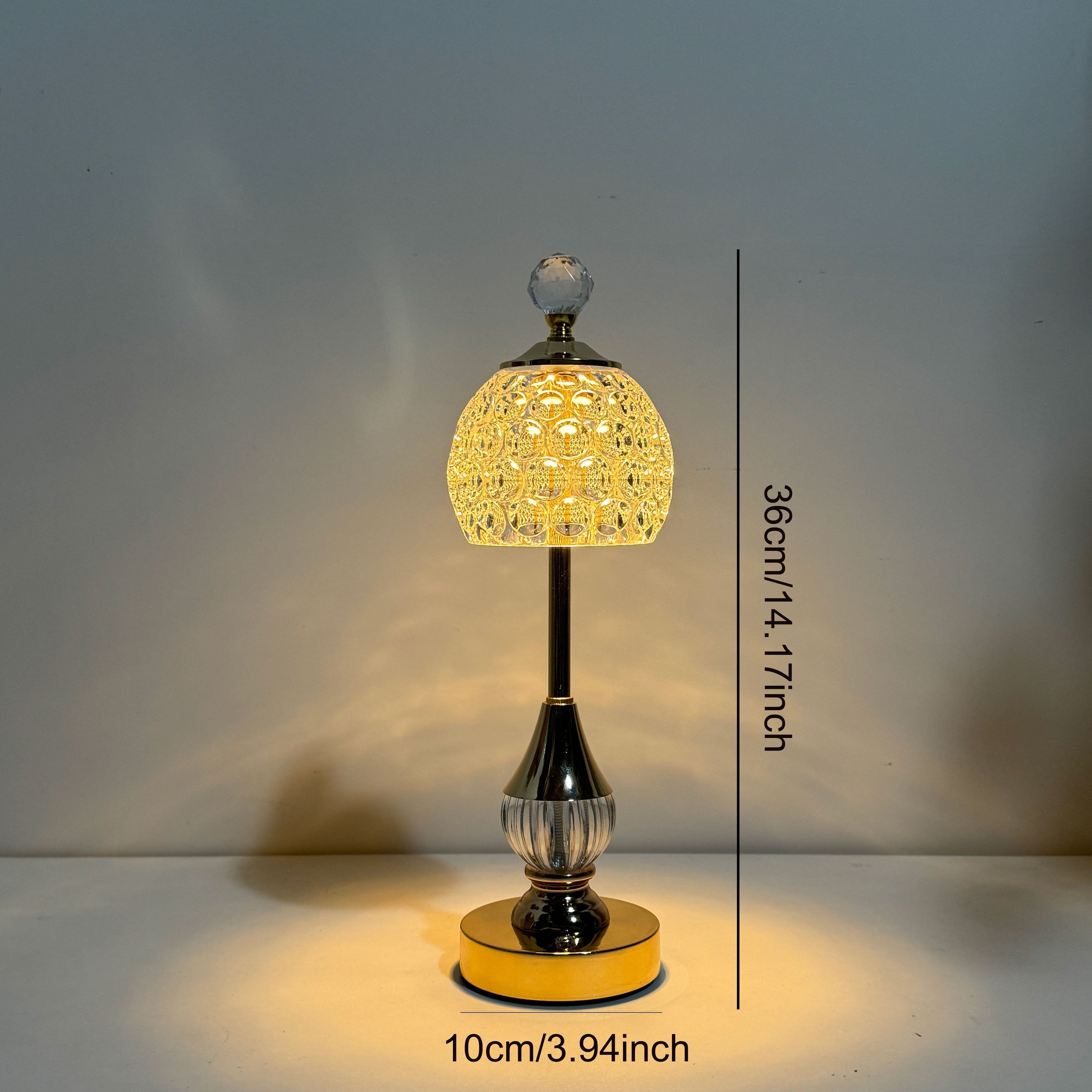 Luvano Tischleuchte Kristall Touch Akku LED