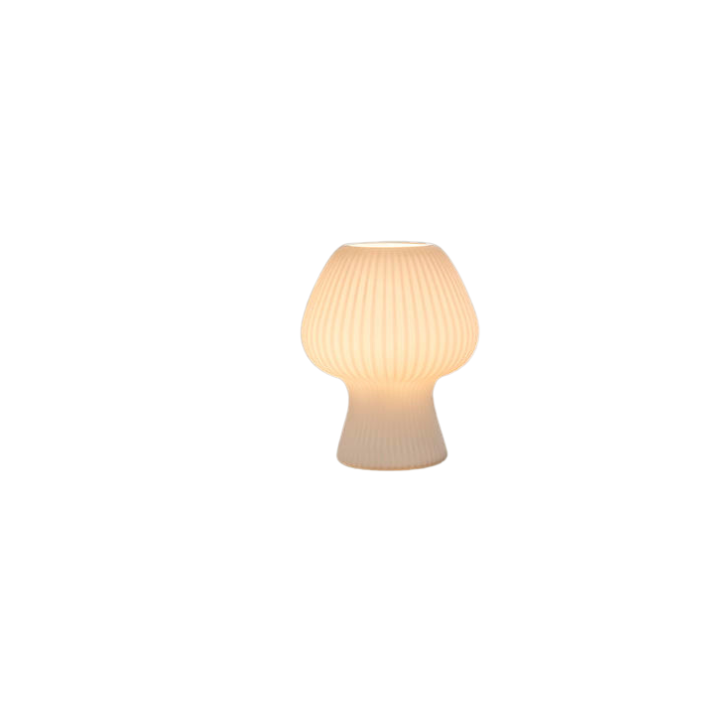 Luvano Tischleuchte Pilz Riffelglas Vintage