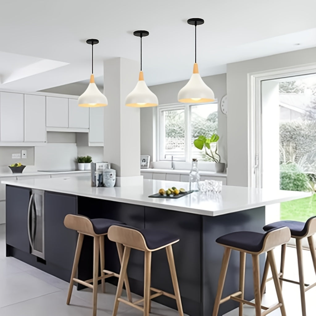 Luvano Pendelleuchte Tropfen Metall Holz modern