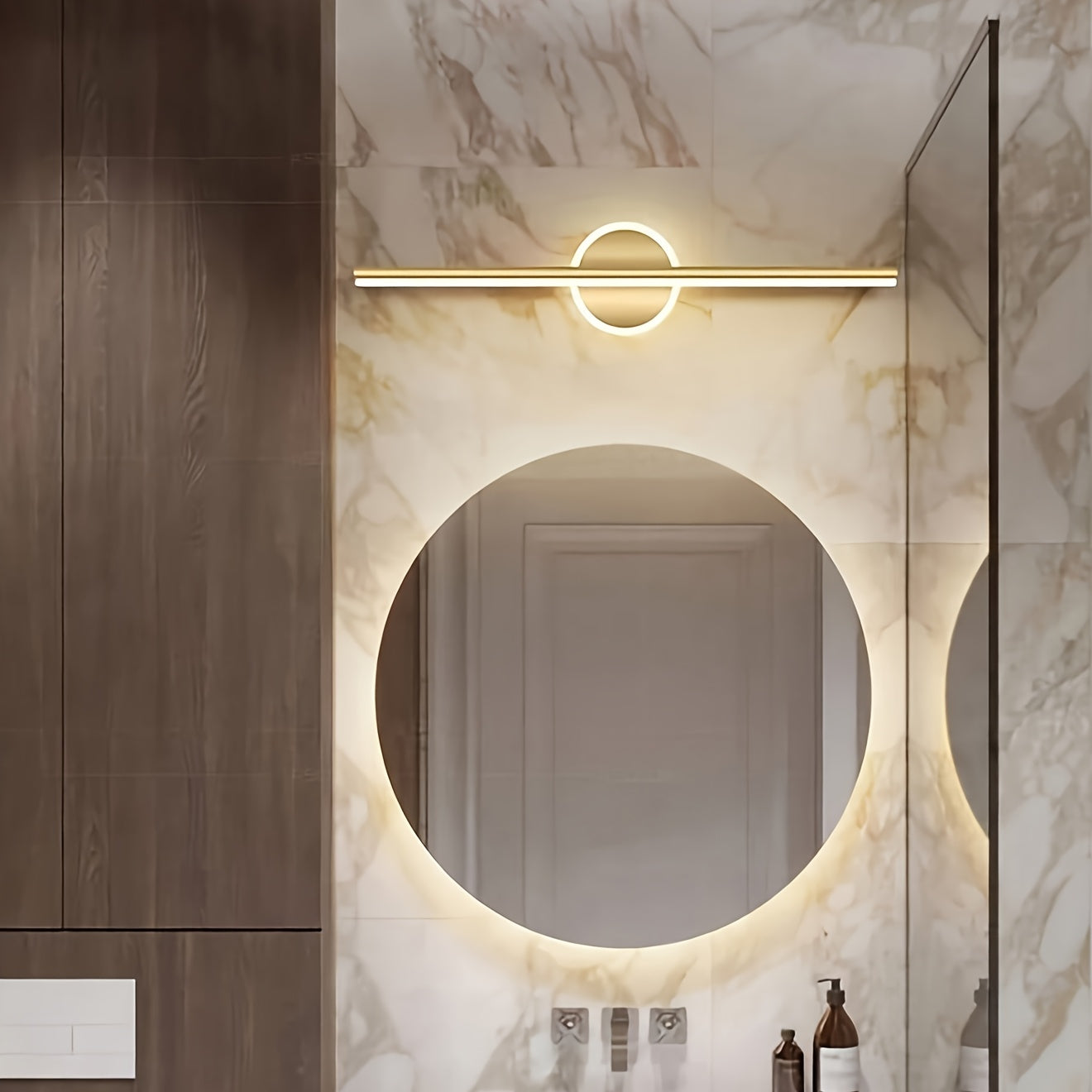 Luvano Wandleuchte Spiegel LED schwarz gold