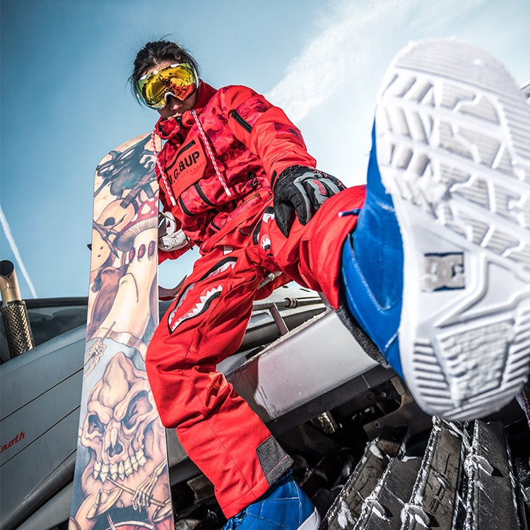 PINGUP P-40 Fighter & Shark Einteiler-Snowboardanzüge für Damen