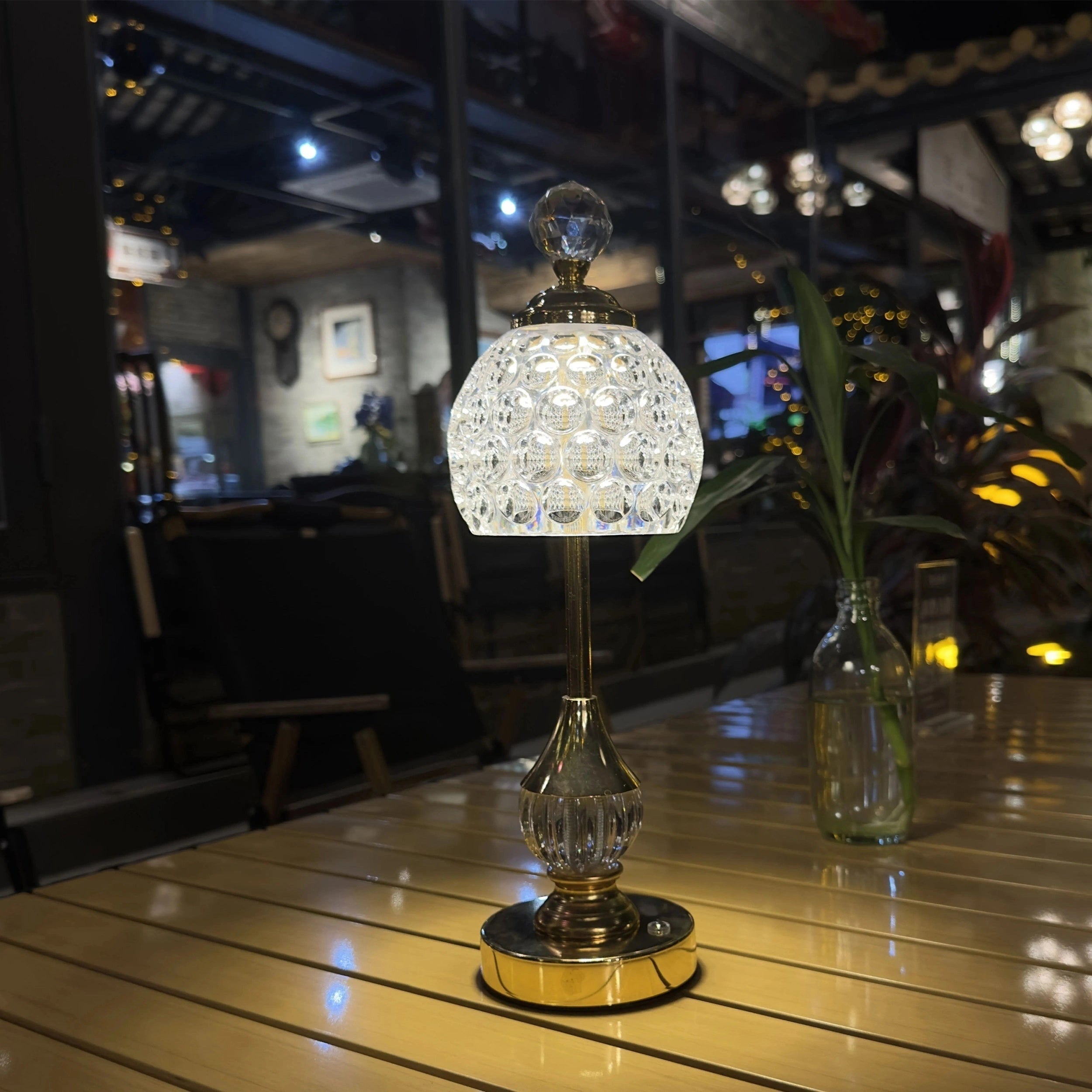 Luvano Tischleuchte Kristall Touch Akku LED