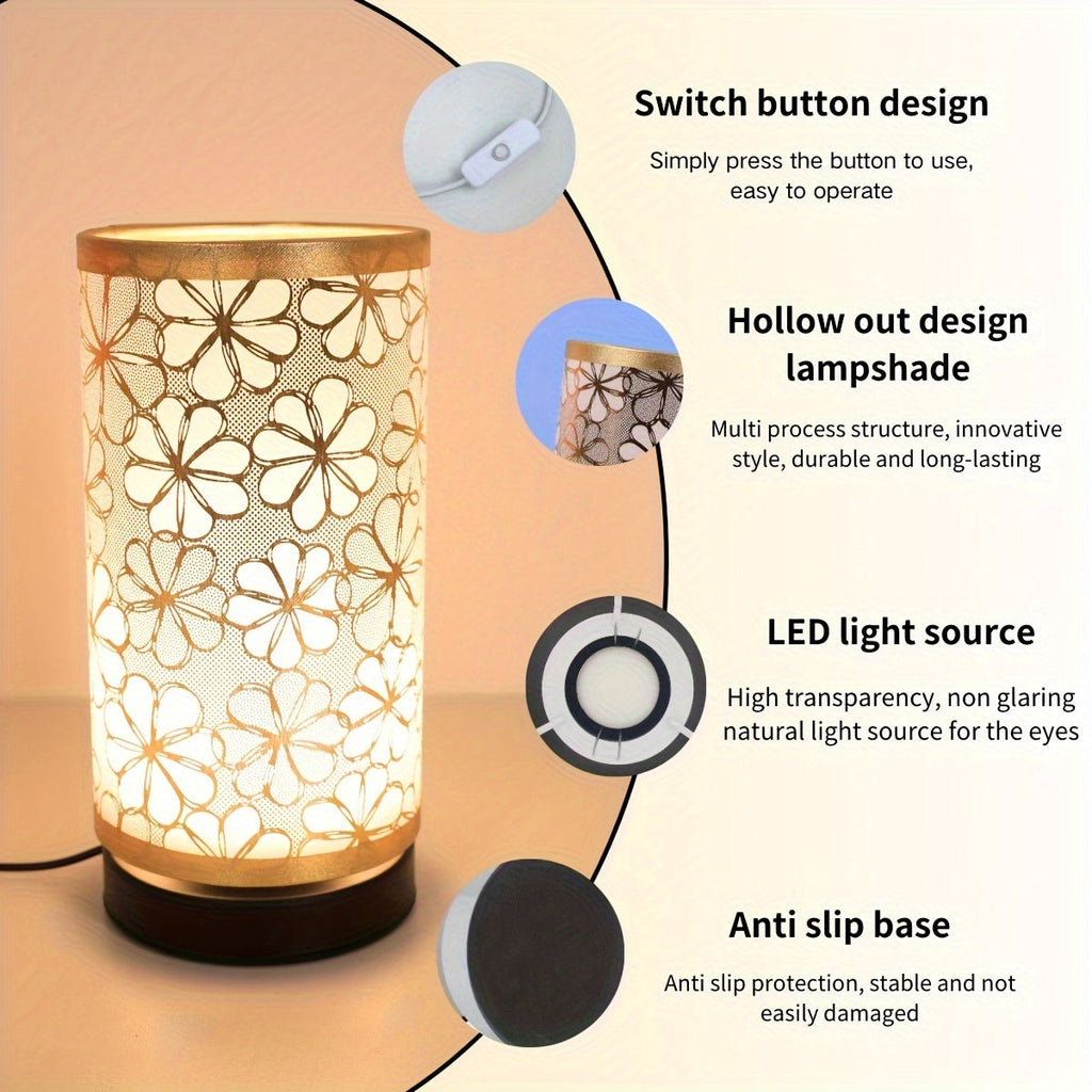 Luvano Tischleuchte Blumen USB warmweiß