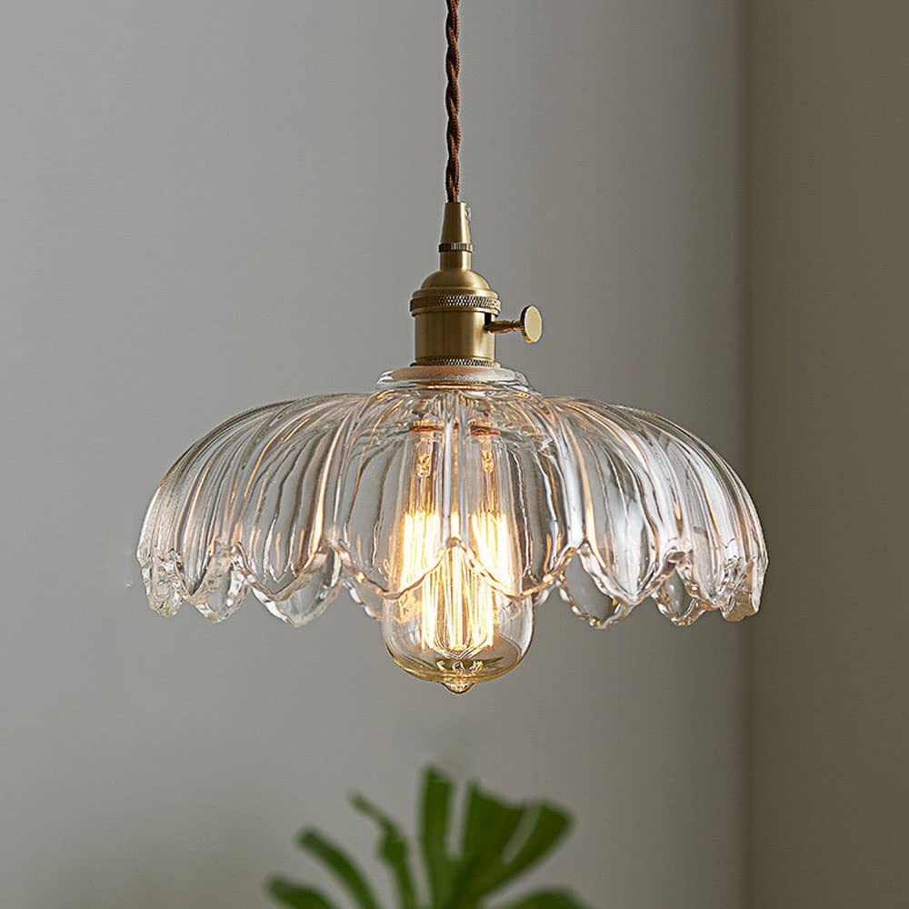 Luvano Pendelleuchte Blume Buntglas Vintage