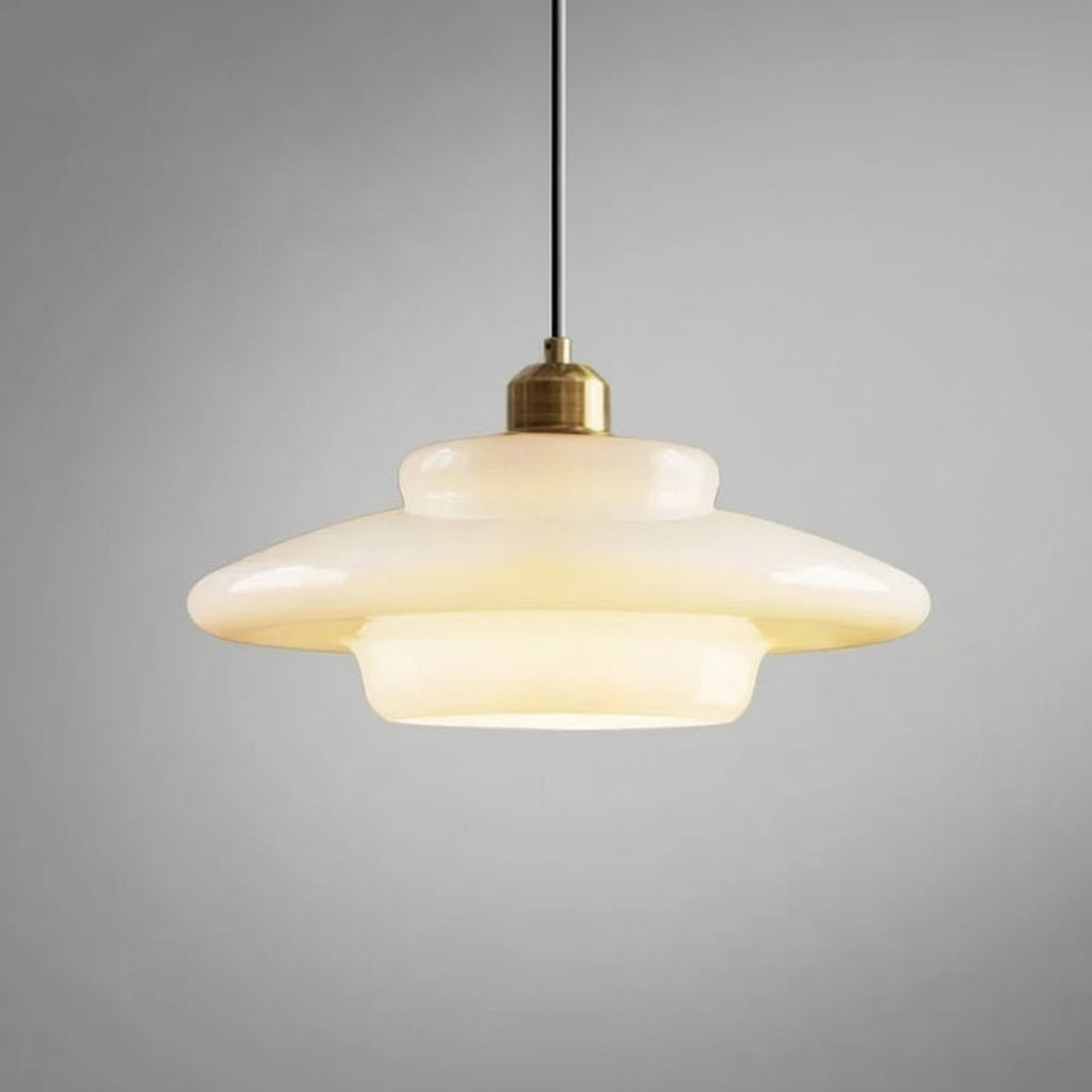 Luvano Pendelleuchte Weißglas Mid Century modern