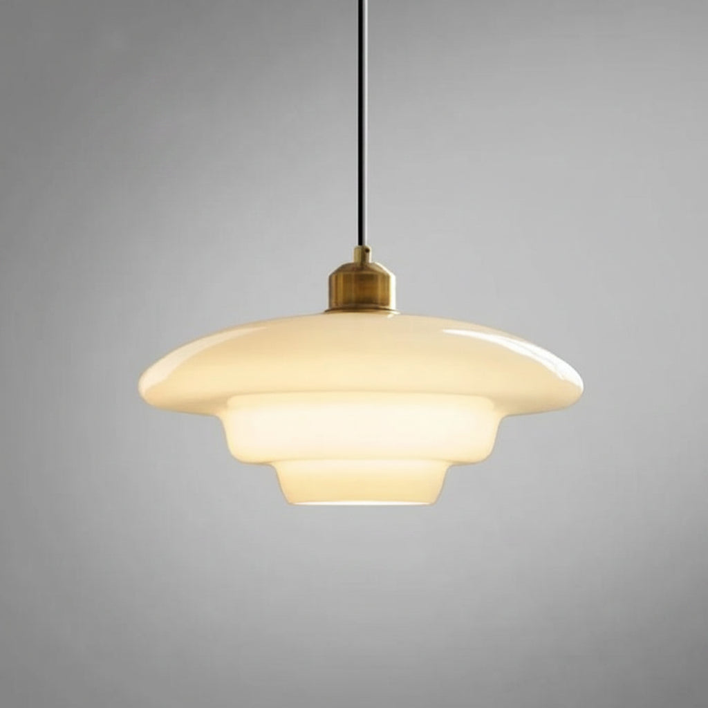 Luvano Pendelleuchte Weißglas Mid Century modern